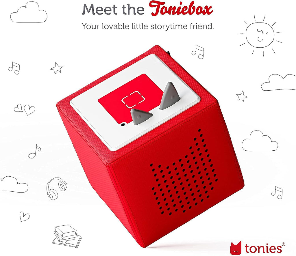 Toniebox 1 Audio Player Starter Set with Playtime Puppy - Listen, Learn, and Play with One Huggable Little Box - Red