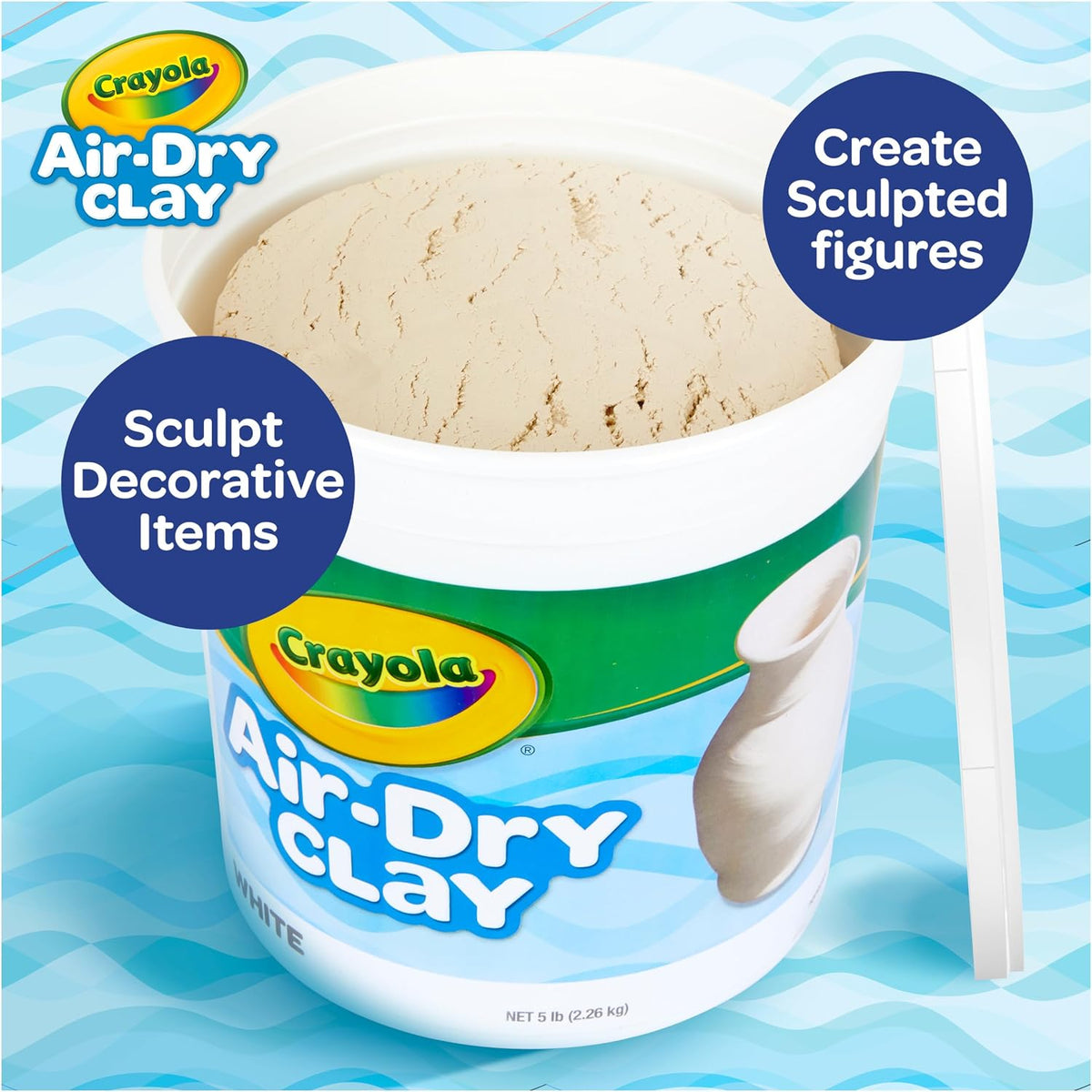 Crayola Air Dry Clay 5lbs, Modeling Clay Kit for Kids, Holiday Gift